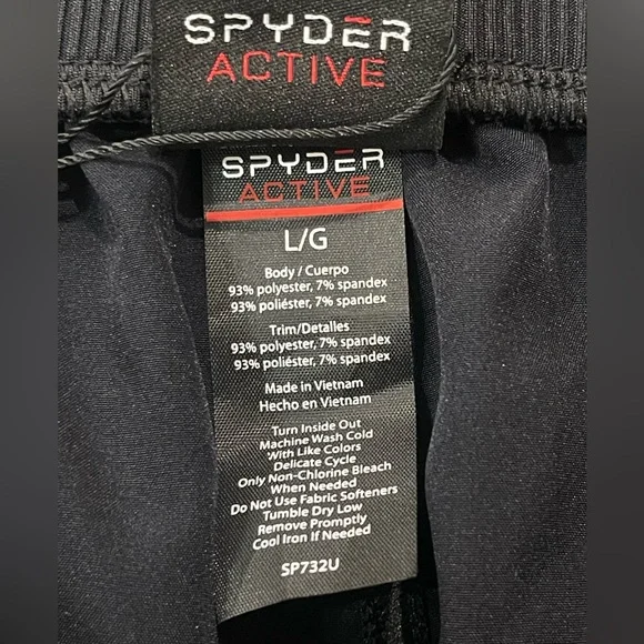 SPYDER WOMEN’s Active Capri Lightweight Pants Drawstring Pockets Size L Black - Picture 8 of 14